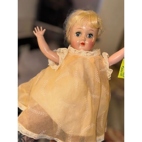 Vintage Doll Toni leather shoes dress under liner eyes work legs work 14 inch - Picture 11 of 15